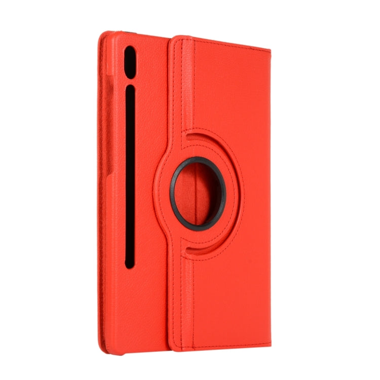 For Samsung Galaxy Tab S9 Ultra Litchi Texture 360 Degrees Rotation Holder Leather Tablet Case(Red) - free shipping - PMC Jewellery - Order now!