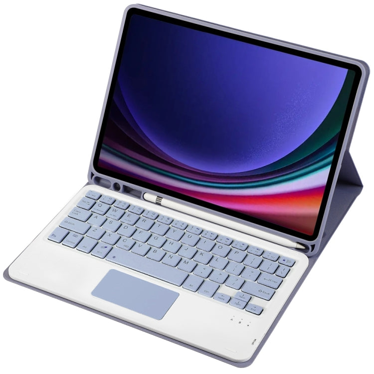 For Samsung Galaxy Tab S9 A710B-A Candy Color TPU Touch Bluetooth Keyboard Leather Tablet Case with Pen Holder(Purple) - free shipping - PMC TechLife - Order now!