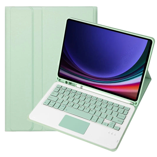 For Samsung Galaxy Tab S9 FE A710B-A Candy Color TPU Touch Bluetooth Keyboard Leather Tablet Case with Pen Holder(Light Green) - Samsung Keyboard by PMC Jewellery | Online Shopping South Africa | PMC Jewellery