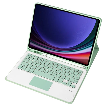 For Samsung Galaxy Tab S9 FE A710B-A Candy Color TPU Touch Bluetooth Keyboard Leather Tablet Case with Pen Holder(Light Green) - Samsung Keyboard by PMC Jewellery | Online Shopping South Africa | PMC Jewellery