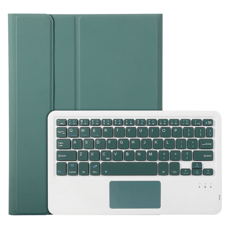 For Samsung Galaxy Tab S9 FE A710B-A Candy Color TPU Touch Bluetooth Keyboard Leather Tablet Case with Pen Holder(Dark Green) - Samsung Keyboard by PMC Jewellery | Online Shopping South Africa | PMC Jewellery