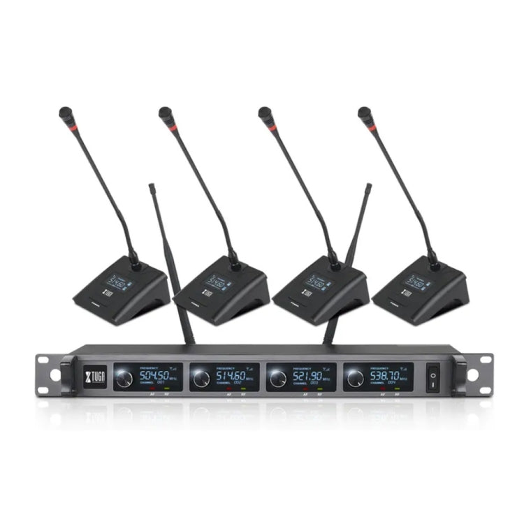 XTUGA A140-C Wireless Microphone System 4-Channel UHF Four Conference Mics(AU Plug) - Microphone by XTUGA | Online Shopping South Africa | PMC Jewellery | Buy Now Pay Later Mobicred