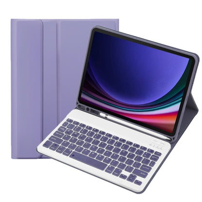 For Samsung Galaxy Tab S9 A710B Candy Color TPU Bluetooth Keyboard Leather Tablet Case with Pen Holder(Purple) - Samsung Keyboard by PMC Jewellery | Online Shopping South Africa | PMC Jewellery