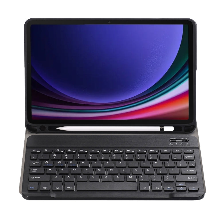 For Samsung Galaxy Tab S9 FE A710B Candy Color TPU Bluetooth Keyboard Leather Tablet Case with Pen Holder(Black) - Samsung Keyboard by PMC TechLife | Online Shopping South Africa | PMC TechLife