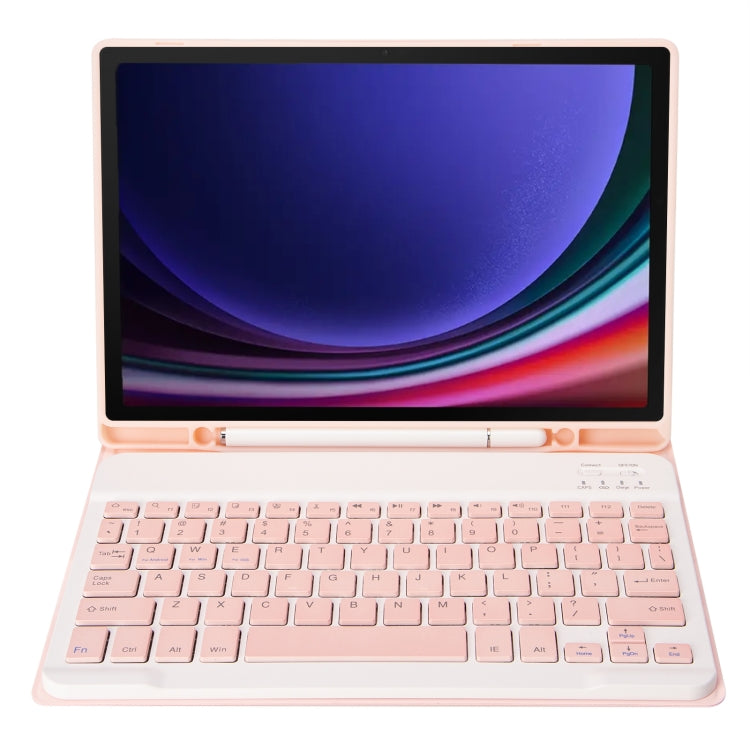 For Samsung Galaxy Tab S9 FE A710B Candy Color TPU Bluetooth Keyboard Leather Tablet Case with Pen Holder(Pink) - Samsung Keyboard by PMC Jewellery | Online Shopping South Africa | PMC Jewellery