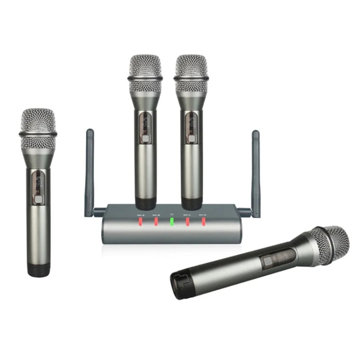 XTUGA U-F4600 Professional 4-Channel UHF Wireless Microphone System with 4 Handheld Microphone(AU Plug) - Microphone by XTUGA | Online Shopping South Africa | PMC TechLife | Buy Now Pay Later Mobicred