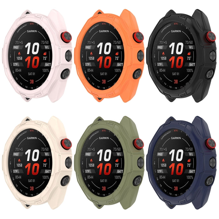 For Garmin Approach S70 47mm Armor Hollow Watch Protective Case(Midnight Blue) - Watch Cases by PMC TechLife | Online Shopping South Africa | PMC TechLife