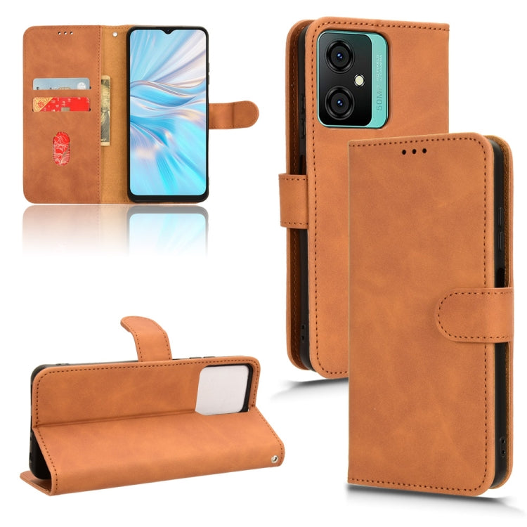 For Blackview OSCAL C70 Skin Feel Magnetic Flip Leather Phone Case(Brown) - More Brand by PMC Jewellery | Online Shopping South Africa | PMC Jewellery