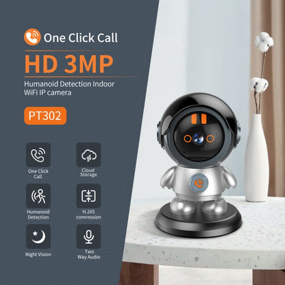 ESCAM PT302 Robot 3MP One Click Call Humanoid Detection WiFi IP Camera(EU Plug) - Wireless Camera by ESCAM | Online Shopping South Africa | PMC Jewellery