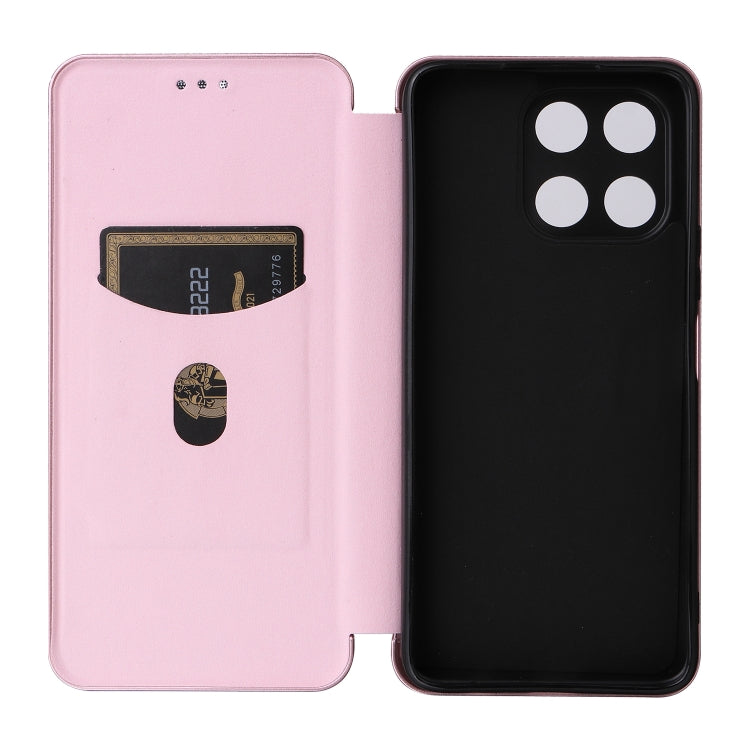 For Honor X6a 4G Carbon Fiber Texture Flip Leather Phone Case(Pink) - Honor Cases by PMC Jewellery | Online Shopping South Africa | PMC Jewellery