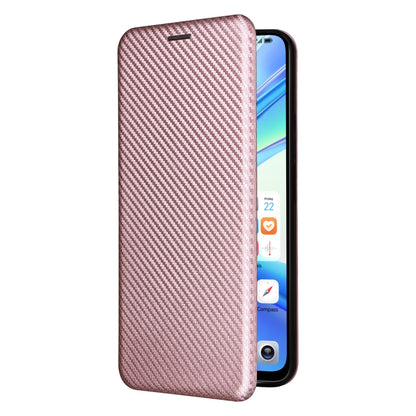 For Honor X7b Carbon Fiber Texture Flip Leather Phone Case(Pink) - Honor Cases by PMC Jewellery | Online Shopping South Africa | PMC Jewellery