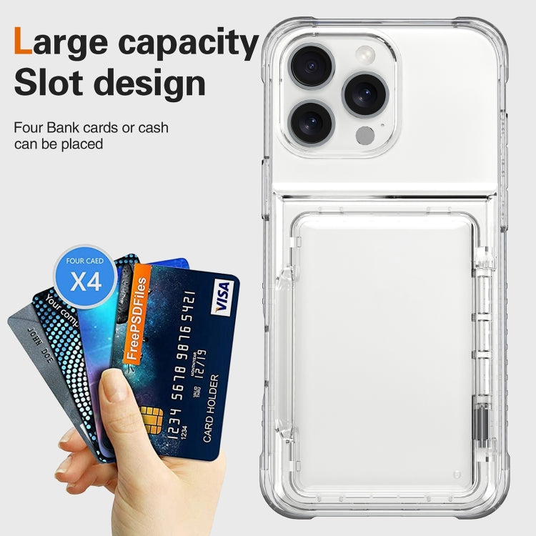 For iPhone 16 Pro Max Crystal Clear Flip Card Slot Phone Case(Transparent) - iPhone 16 Pro Max Cases by PMC Jewellery | Online Shopping South Africa | PMC Jewellery | Buy Now Pay Later Mobicred