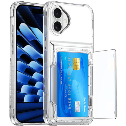 For iPhone 16 Crystal Clear Flip Card Slot Phone Case(Transparent) - iPhone 16 Cases by PMC Jewellery | Online Shopping South Africa | PMC Jewellery | Buy Now Pay Later Mobicred