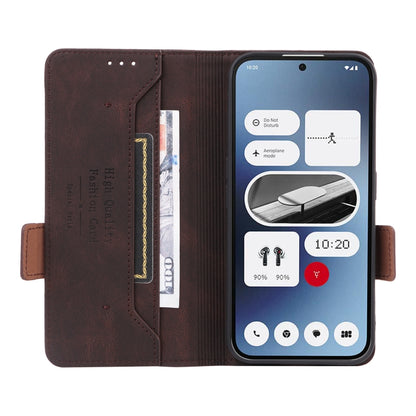 For Nothing Phone 2a Magnetic Clasp Leather Phone Case(Brown) - More Brand by PMC Jewellery | Online Shopping South Africa | PMC Jewellery | Buy Now Pay Later Mobicred