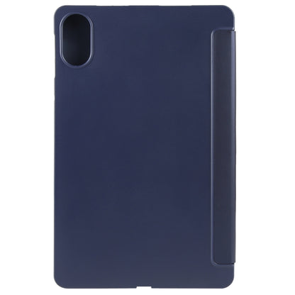 For Honor Pad X9 / X8 Pro Solid Color 3-folding Leather Tablet Case(Dark Blue) - Honor by PMC Jewellery | Online Shopping South Africa | PMC Jewellery