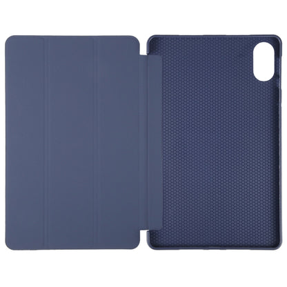 For Honor Pad X9 / X8 Pro Solid Color 3-folding Leather Tablet Case(Dark Blue) - Honor by PMC Jewellery | Online Shopping South Africa | PMC Jewellery