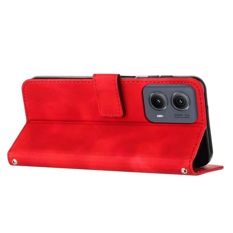 For Motorola Edge 2024 Dream Triangle Leather Phone Case with Lanyard(Red) - Motorola Cases by PMC Jewellery | Online Shopping South Africa | PMC Jewellery | Buy Now Pay Later Mobicred