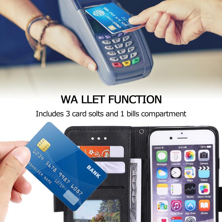 For iPhone 16e Retro Splicing Horizontal Flip Leather Phone Case(Black) - iPhone 16e Cases by PMC TechLife | Online Shopping South Africa | PMC TechLife | Buy Now Pay Later Mobicred