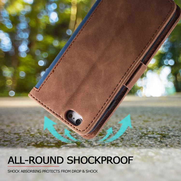 For iPhone 16e Retro Splicing Horizontal Flip Leather Phone Case(Blue) - iPhone 16e Cases by PMC TechLife | Online Shopping South Africa | PMC TechLife | Buy Now Pay Later Mobicred