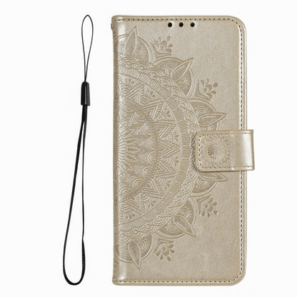 For iPhone 16 Pro Max Totem Flower Embossed Leather Phone Case(Gold) - iPhone 16 Pro Max Cases by PMC Jewellery | Online Shopping South Africa | PMC Jewellery | Buy Now Pay Later Mobicred