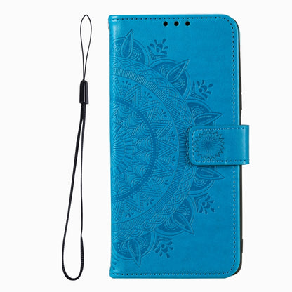 For iPhone 16 Pro Max Totem Flower Embossed Leather Phone Case(Blue) - iPhone 16 Pro Max Cases by PMC Jewellery | Online Shopping South Africa | PMC Jewellery | Buy Now Pay Later Mobicred