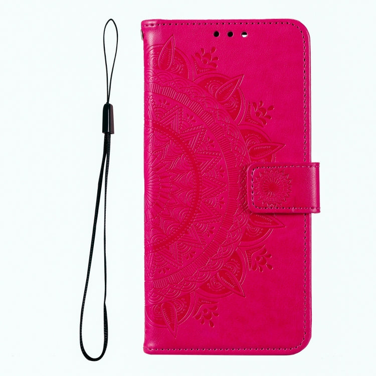 For iPhone 16 Pro Totem Flower Embossed Leather Phone Case(Red) - iPhone 16 Pro Cases by PMC Jewellery | Online Shopping South Africa | PMC Jewellery | Buy Now Pay Later Mobicred