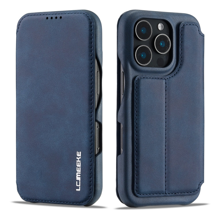 For iPhone 16 Pro LC.IMEEKE Hon Ancient Series Flip Leather Phone Case(Blue) - iPhone 16 Pro Cases by LC.IMEEKE | Online Shopping South Africa | PMC Jewellery | Buy Now Pay Later Mobicred