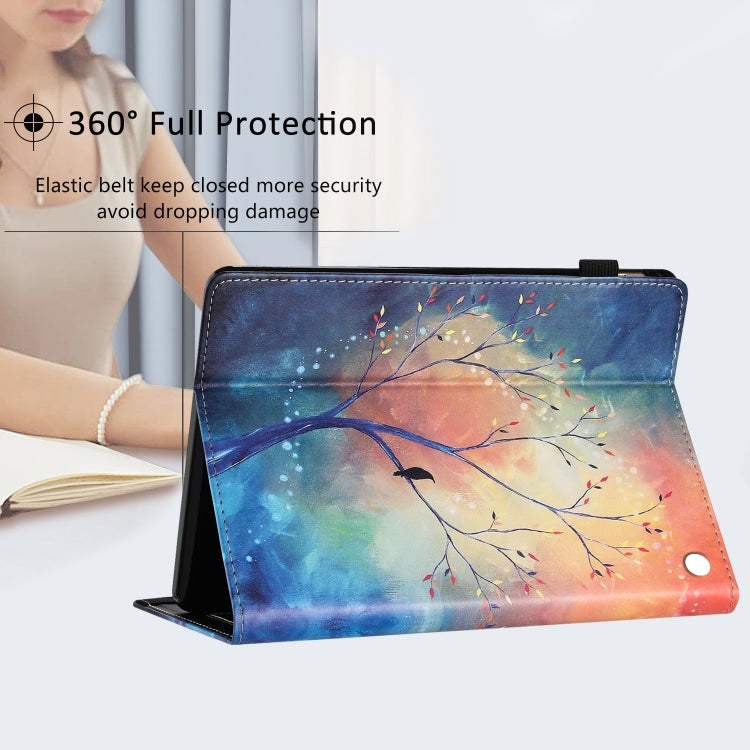 For Amazon Kindle Fire HD 8 2020 2022 Sewing Litchi Texture Smart Leather Tablet Case(Oil Painting Tree) - Amazon by PMC TechLife | Online Shopping South Africa | PMC TechLife | Buy Now Pay Later Mobicred