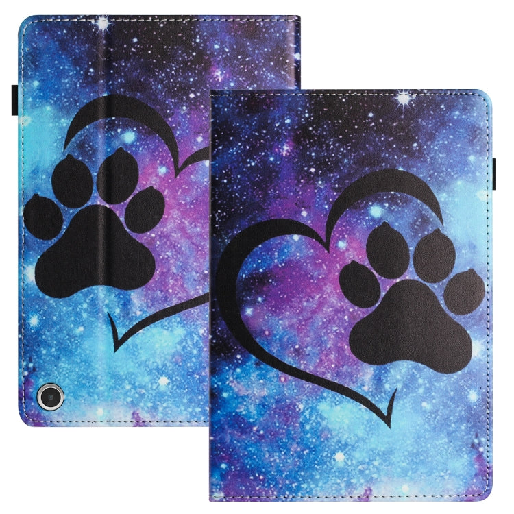 For Amazon Kindle Fire HD 10 2021 Sewing Litchi Texture Smart Leather Tablet Case(Footprint) - Amazon by PMC TechLife | Online Shopping South Africa | PMC TechLife | Buy Now Pay Later Mobicred