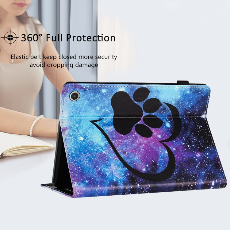 For Amazon Kindle Fire HD 10 2021 Sewing Litchi Texture Smart Leather Tablet Case(Footprint) - Amazon by PMC TechLife | Online Shopping South Africa | PMC TechLife | Buy Now Pay Later Mobicred