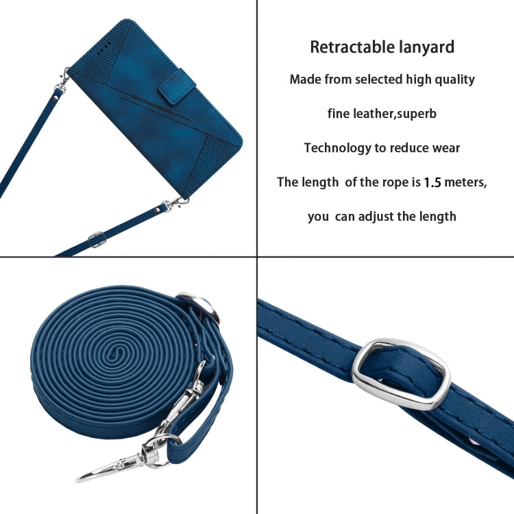 For vivo Y100 IDN Dream Triangle Leather Phone Case with Lanyard(Blue) - vivo Cases by PMC TechLife | Online Shopping South Africa | PMC TechLife | Buy Now Pay Later Mobicred