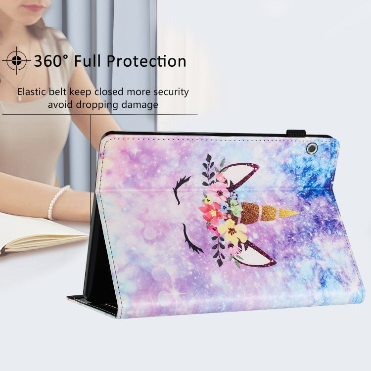 For Huawei MediaPad T3 10 Sewing Litchi Texture Smart Leather Tablet Case(Smiling Face) - Huawei by PMC TechLife | Online Shopping South Africa | PMC TechLife | Buy Now Pay Later Mobicred
