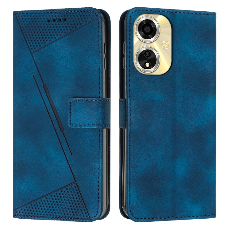 For OPPO Reno11 F Dream Triangle Leather Phone Case with Lanyard(Blue) - Reno11 F Cases by PMC TechLife | Online Shopping South Africa | PMC TechLife | Buy Now Pay Later Mobicred
