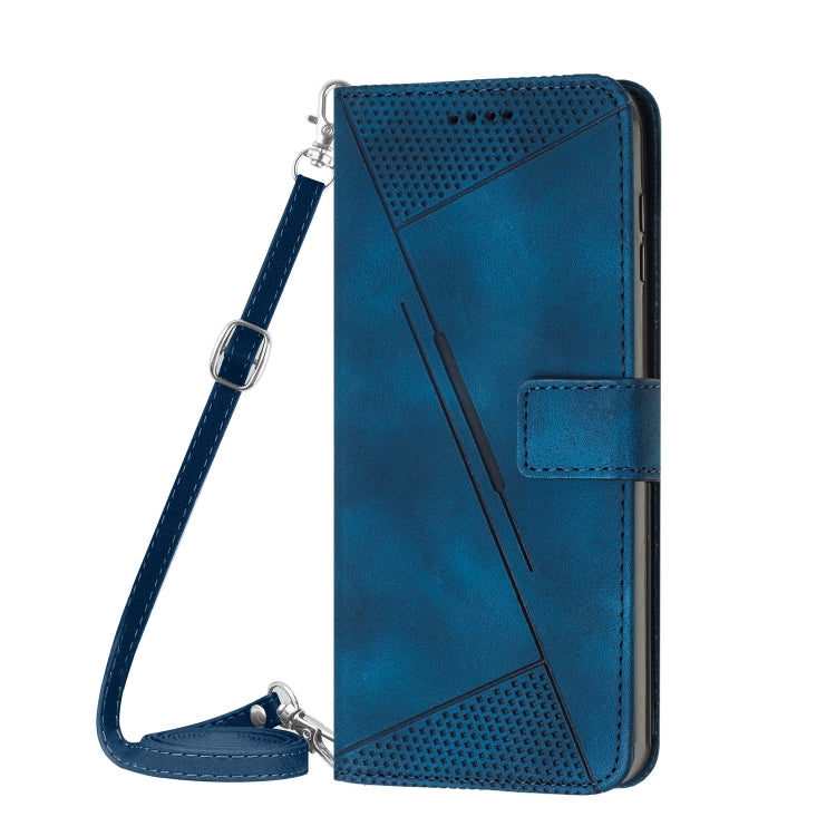 For OPPO Reno11 F Dream Triangle Leather Phone Case with Lanyard(Blue) - Reno11 F Cases by PMC TechLife | Online Shopping South Africa | PMC TechLife | Buy Now Pay Later Mobicred