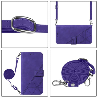 For Honor 90 Lite Crossbody 3D Embossed Flip Leather Phone Case(Purple) - Honor Cases by PMC Jewellery | Online Shopping South Africa | PMC Jewellery