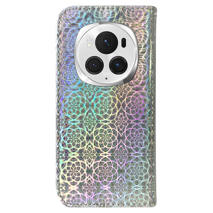 For Honor Magic6 Pro Colorful Magnetic Buckle Leather Phone Case(Silver) - Honor Cases by PMC Jewellery | Online Shopping South Africa | PMC Jewellery | Buy Now Pay Later Mobicred