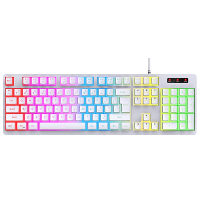 HXSJ L200 Wired RGB Backlit Keyboard 104 Pudding Key Caps(White) - Wired Keyboard by HXSJ | Online Shopping South Africa | PMC Jewellery | Buy Now Pay Later Mobicred