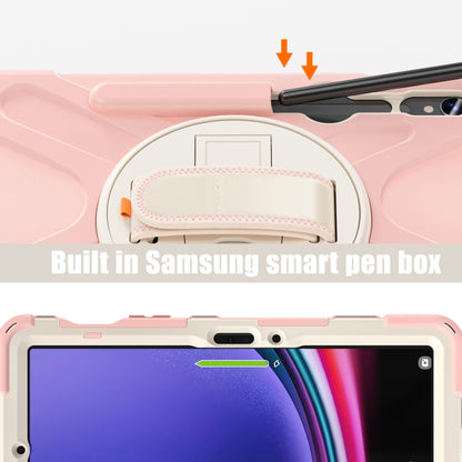 For Samsung Galaxy Tab S9 / S8 / S7 Rotary Handle Grab TPU + PC Tablet Case(Pink) - Galaxy Tab S9 Cases by PMC Jewellery | Online Shopping South Africa | PMC Jewellery | Buy Now Pay Later Mobicred