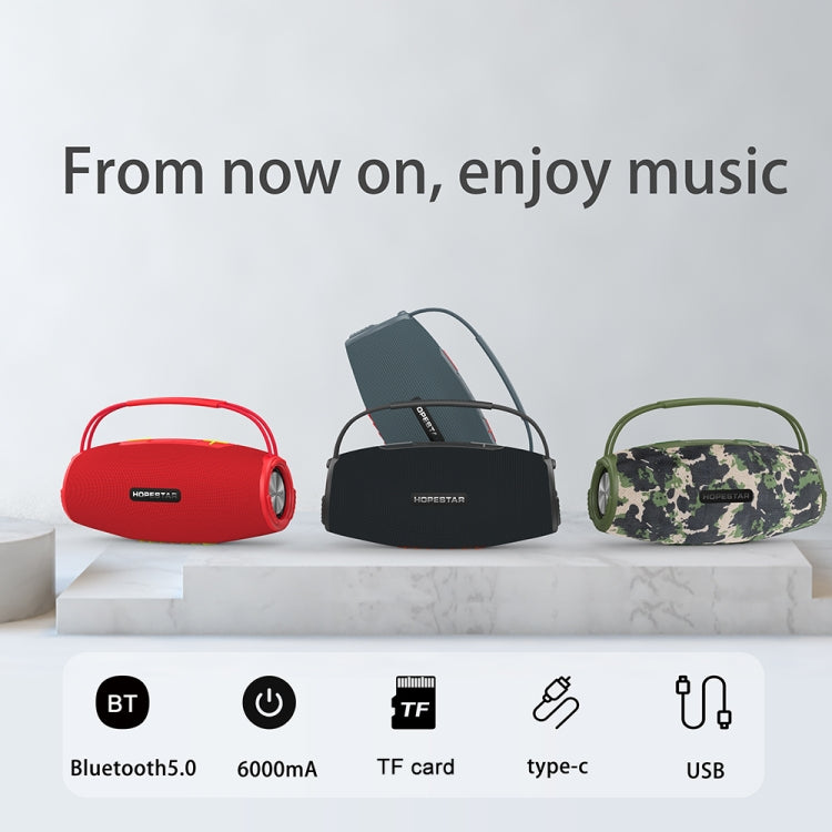 HOPESTAR H51 IPX6 Waterproof Outdoor Portable Wireless Bluetooth Speaker(Black) - free shipping - PMC Jewellery - Order now!