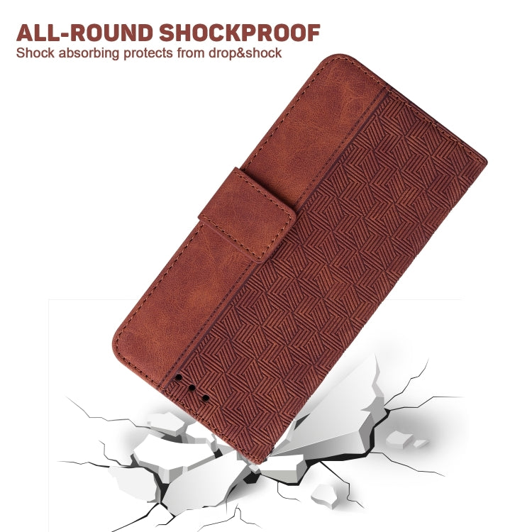 For Honor Magic6 Pro Geometric Embossed Leather Phone Case(Brown) - Honor Cases by PMC Jewellery | Online Shopping South Africa | PMC Jewellery | Buy Now Pay Later Mobicred