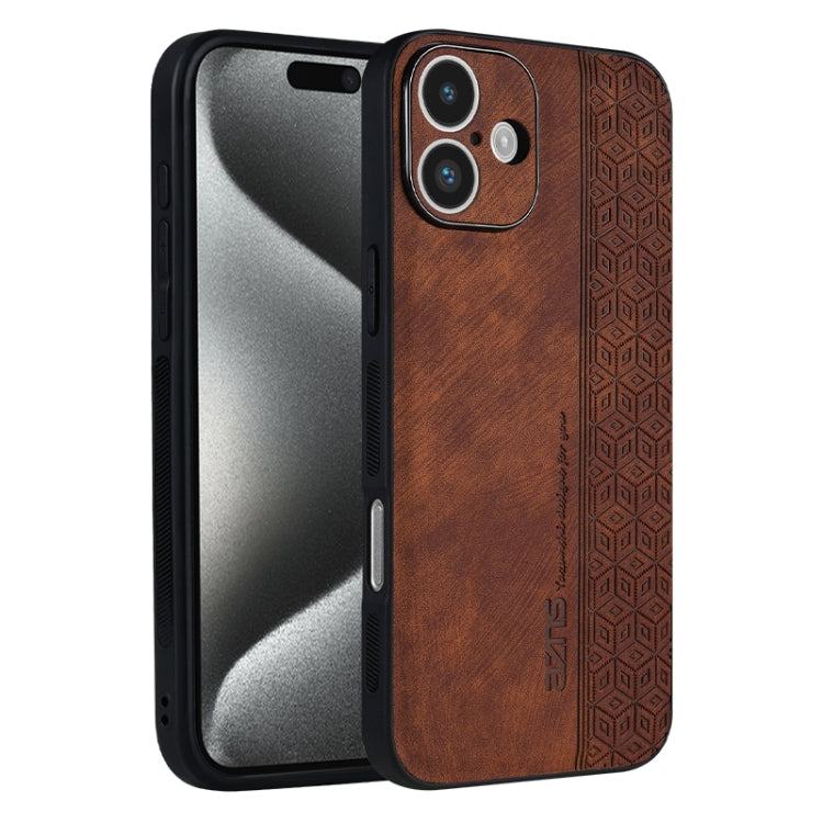 For iPhone 16 Plus AZNS 3D Embossed Skin Feel Phone Case(Brown) - iPhone 16 Plus Cases by AZNS | Online Shopping South Africa | PMC Jewellery | Buy Now Pay Later Mobicred