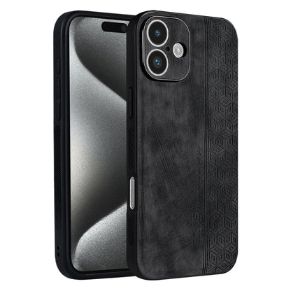 For iPhone 16 AZNS 3D Embossed Skin Feel Phone Case(Black) - iPhone 16 Cases by AZNS | Online Shopping South Africa | PMC Jewellery | Buy Now Pay Later Mobicred