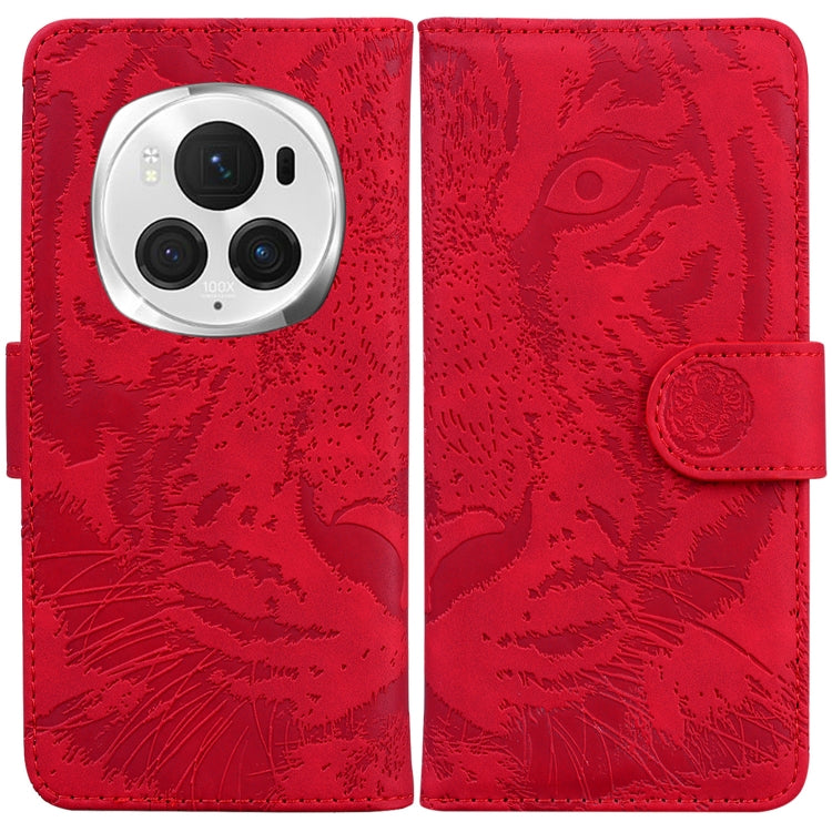 For Honor Magic6 Pro Tiger Embossing Pattern Flip Leather Phone Case(Red) - Honor Cases by PMC Jewellery | Online Shopping South Africa | PMC Jewellery | Buy Now Pay Later Mobicred