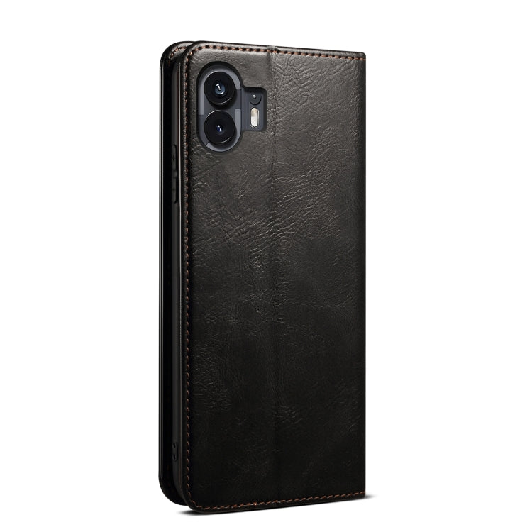 For Nothing Phone 2 Oil Wax Crazy Horse Texture Leather Phone Case(Black) - More Brand by PMC Jewellery | Online Shopping South Africa | PMC Jewellery