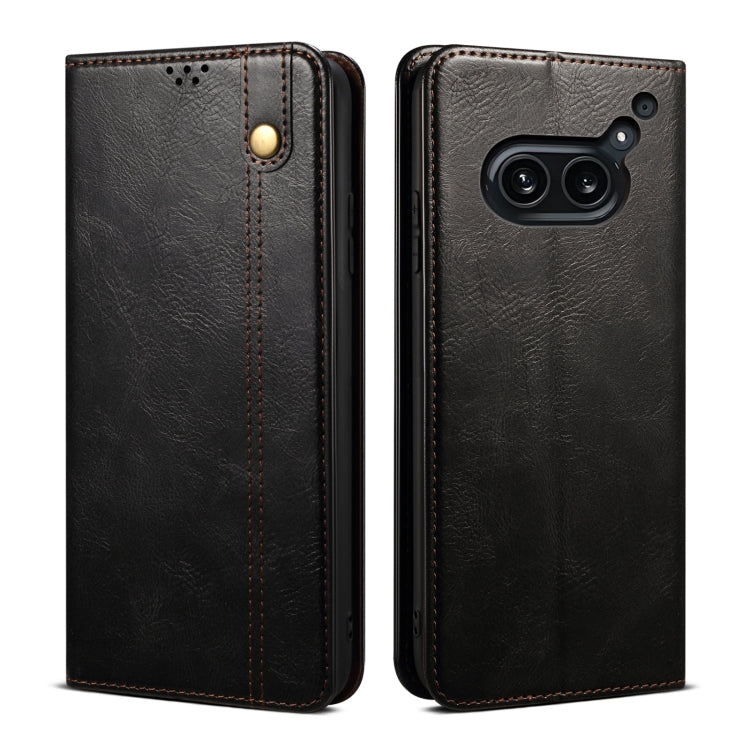 For Nothing Phone 2A Oil Wax Crazy Horse Texture Leather Phone Case(Black) - More Brand by PMC Jewellery | Online Shopping South Africa | PMC Jewellery | Buy Now Pay Later Mobicred