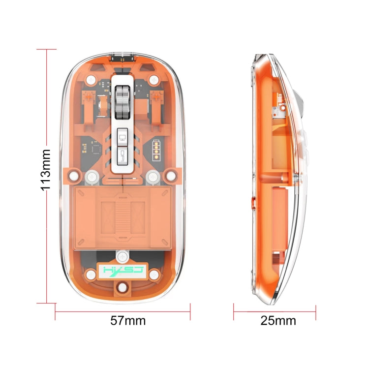 HXSJ T900 Transparent Magnet Three-mode Wireless Gaming Mouse(White) - Wireless Mice by HXSJ | Online Shopping South Africa | PMC Jewellery | Buy Now Pay Later Mobicred