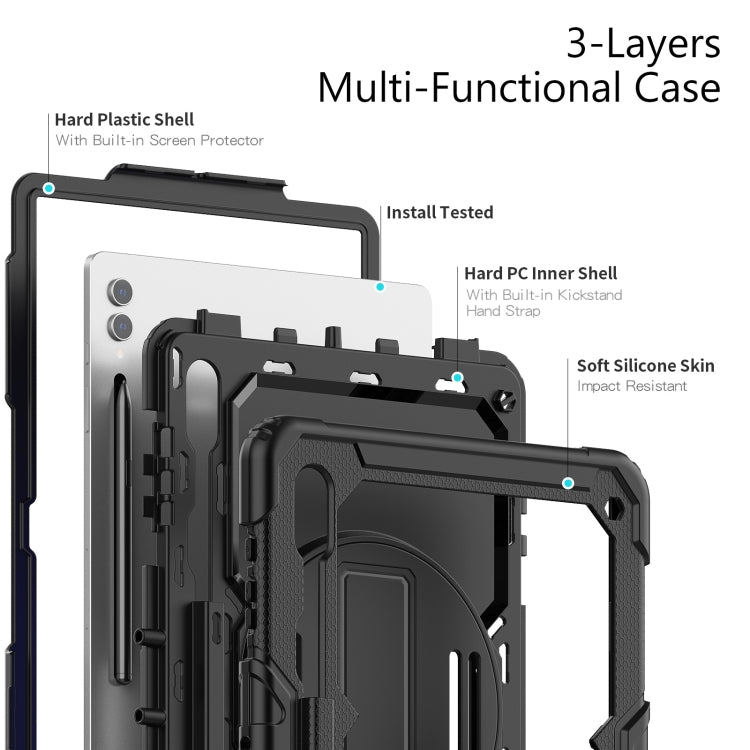For Samsung Galaxy Tab S9 Ultra / S8 Ultra Silicone + PC Tablet Case(Black) - Galaxy Tab S9 Ultra Cases by PMC TechLife | Online Shopping South Africa | PMC TechLife