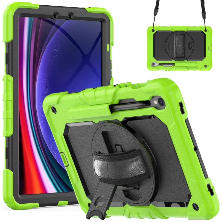 For Samsung Galaxy Tab S9 / S9 FE Silicone + PC Tablet Case(Yellow Green+Black) - Galaxy Tab S9 Cases by PMC Jewellery | Online Shopping South Africa | PMC Jewellery | Buy Now Pay Later Mobicred