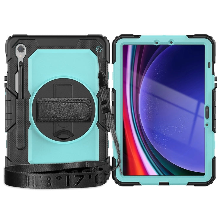 For Samsung Galaxy Tab S9 / S9 FE Silicone + PC Tablet Case(Black+Light Blue) - Galaxy Tab S9 Cases by PMC Jewellery | Online Shopping South Africa | PMC Jewellery | Buy Now Pay Later Mobicred