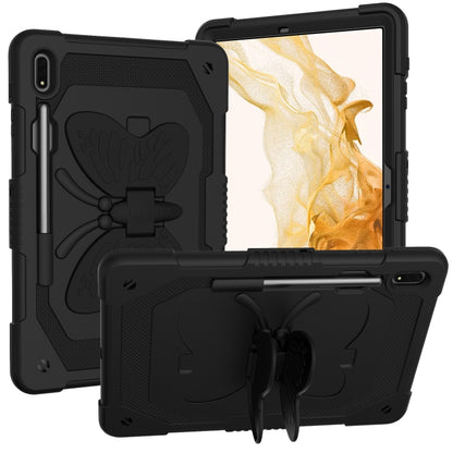 For Samsung Galaxy Tab S9+ Butterfly Kickstand Heavy Duty Hard Rugged Tablet Case(Black) - Galaxy Tab S9+ Cases by PMC Jewellery | Online Shopping South Africa | PMC Jewellery | Buy Now Pay Later Mobicred